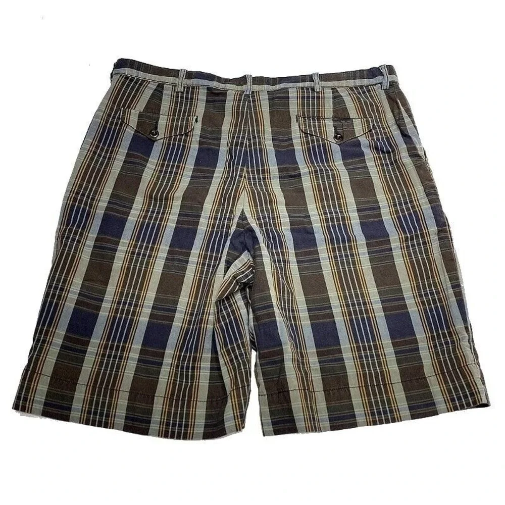 VTG POLO Ralph‎ Lauren Button Shorts 38 Plaid Brown Casual Mens